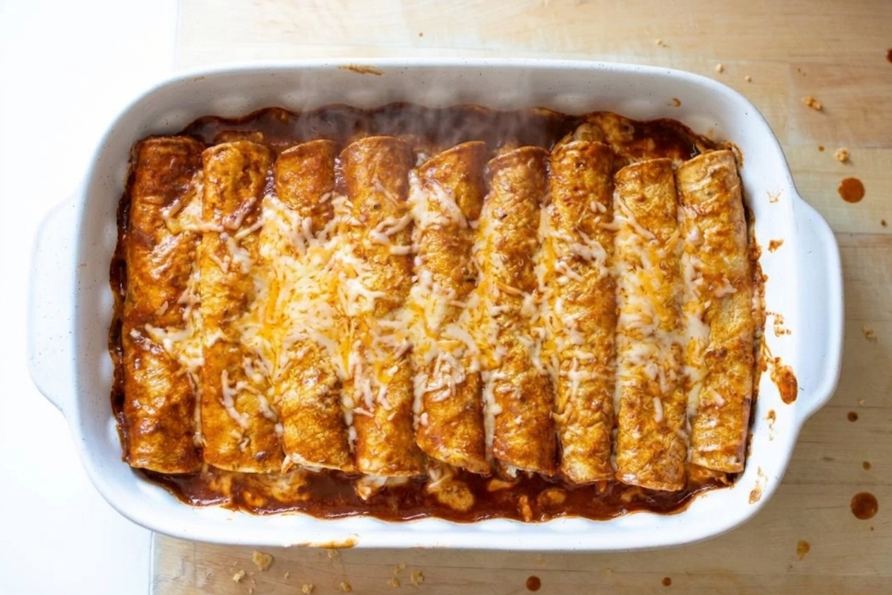 Chicken Enchiladas with Red Sauce