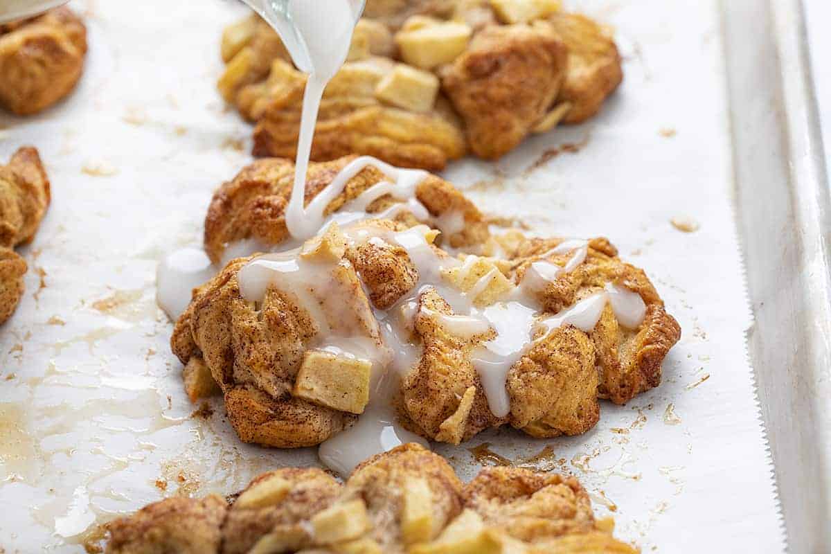 Healthy Apple Fritters With Lemon Glaze